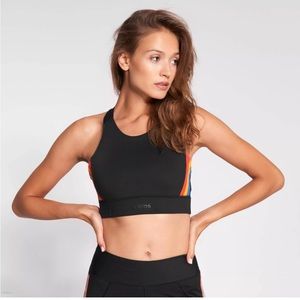 Adidas x FARM High Neck Longline Side Stripe Sports Bralette